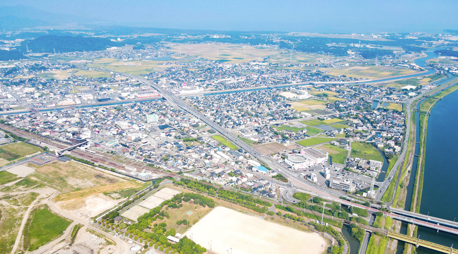 【トップページカルーセル】町上空からの写真