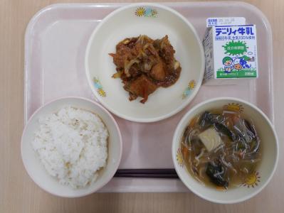 本日の学校給食献立の画像