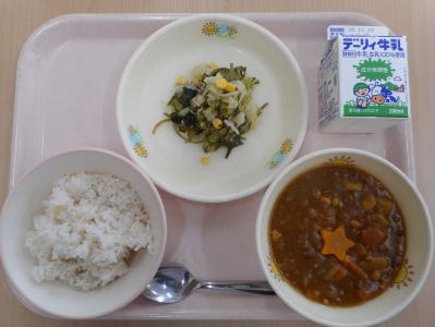 本日の学校給食献立の画像