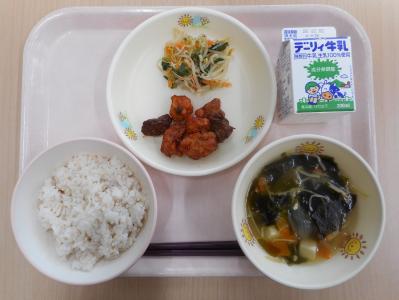 本日の学校給食献立の画像