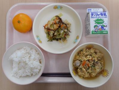 本日の学校給食献立の画像