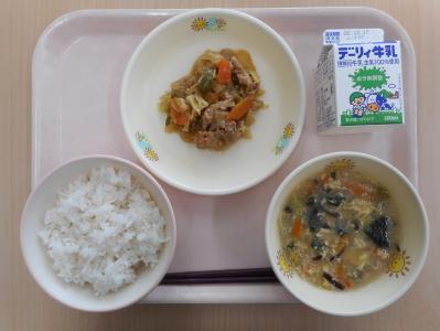 本日の学校給食献立の画像