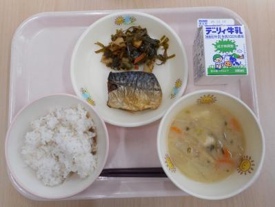 本日の学校給食献立の画像