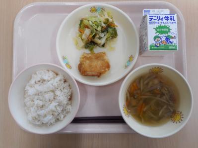 本日の学校給食献立の画像
