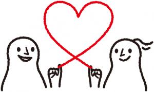 赤い糸のハート