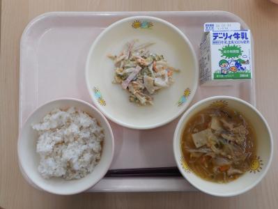 本日の学校給食献立の画像