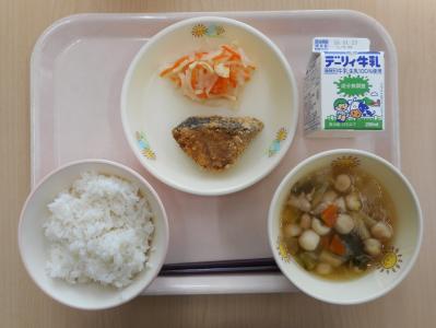 本日の学校給食献立の画像