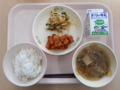 本日の学校給食献立の画像