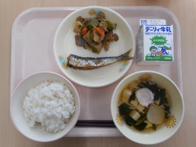 本日の学校給食献立の画像