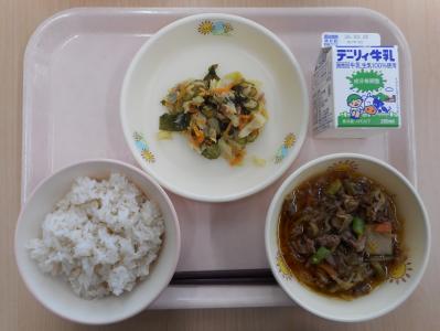 本日の学校給食献立の画像
