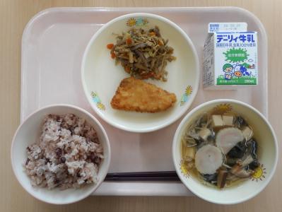 本日の学校給食献立の画像