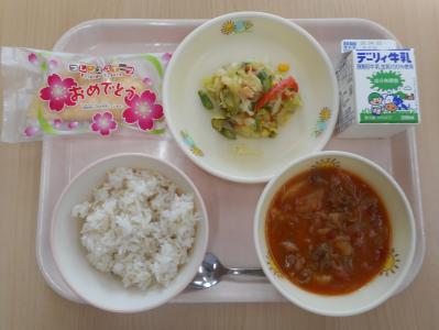 本日の学校給食献立の画像