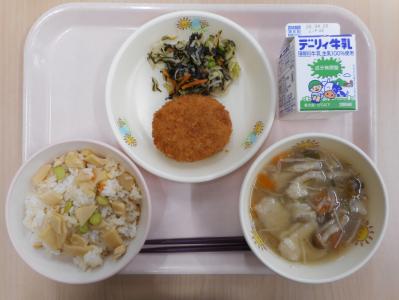 本日の学校給食献立の画像