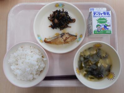 本日の学校給食献立の画像