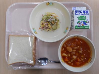 本日の学校給食献立の画像