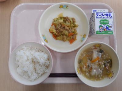 本日の学校給食献立の画像