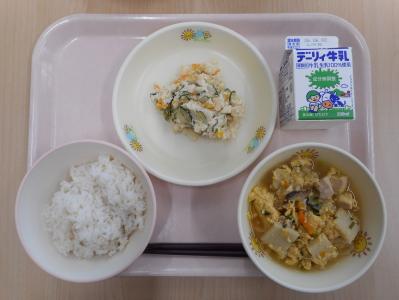 本日の学校給食献立の画像