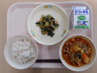 本日の学校給食献立の画像