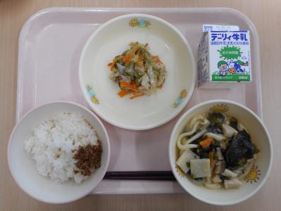 本日の学校給食献立の画像