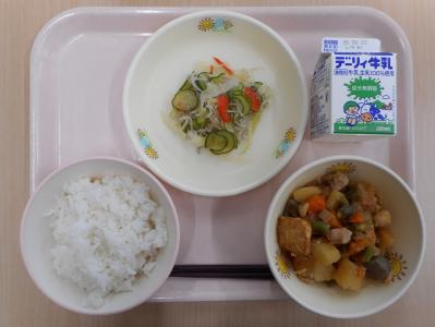 本日の学校給食献立の画像