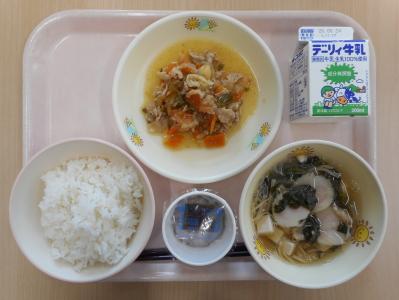 本日の学校給食献立の画像