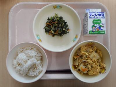 本日の学校給食献立の画像