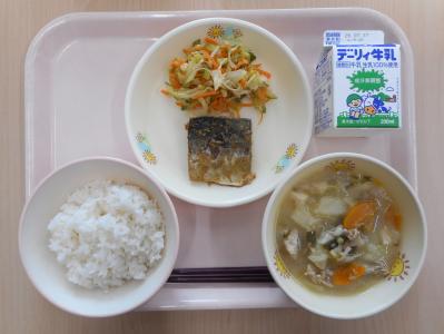 本日の学校給食献立の画像