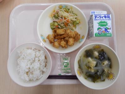 本日の学校給食献立の画像