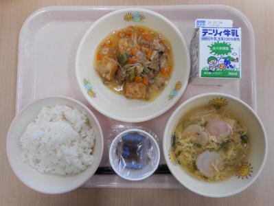 本日の学校給食献立の画像