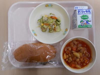 本日の学校給食献立の画像