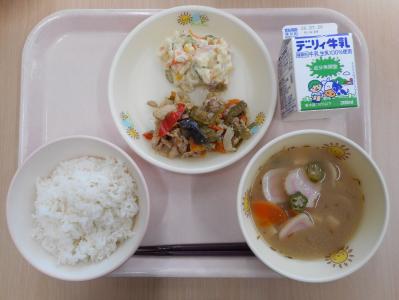 本日の学校給食献立の画像