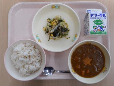本日の学校給食献立の画像