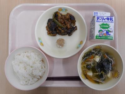 本日の学校給食献立の画像