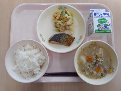 本日の学校給食献立の画像