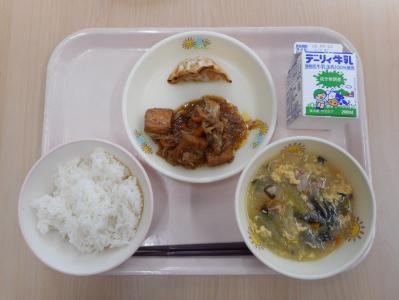 本日の学校給食献立の画像