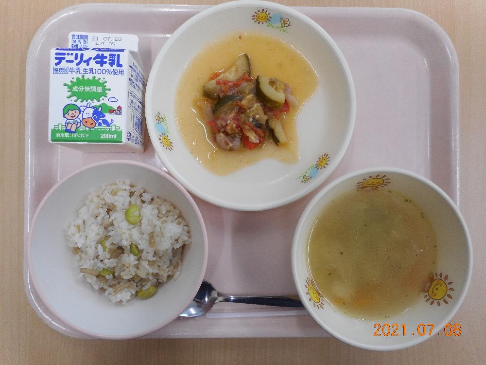 本日の学校給食献立の画像