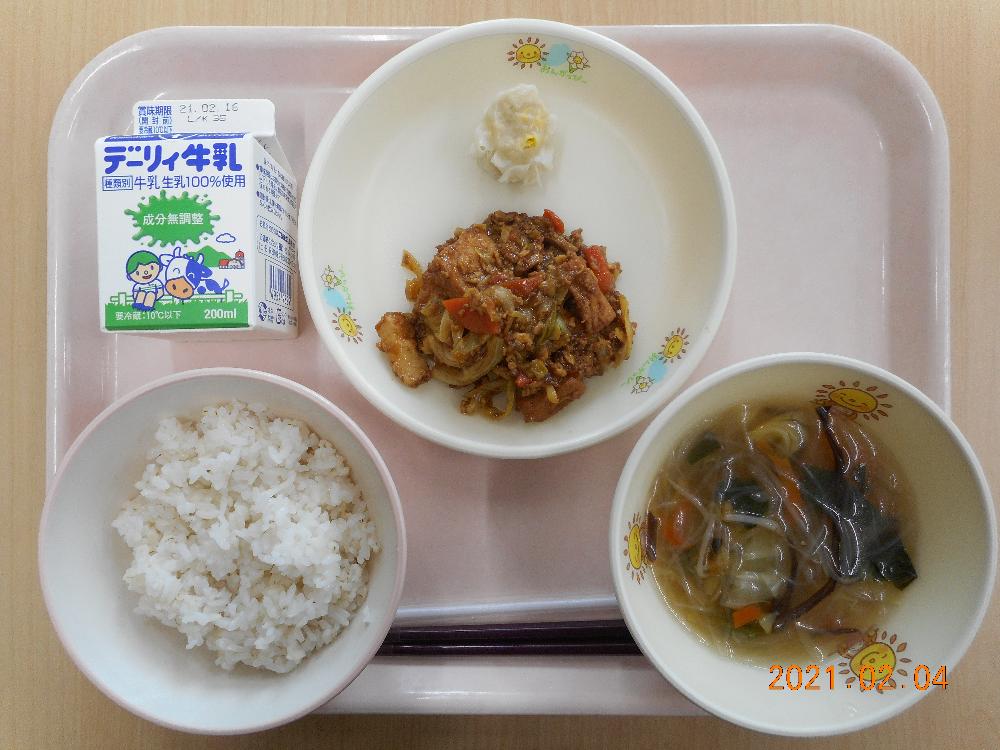 本日の学校給食献立の画像