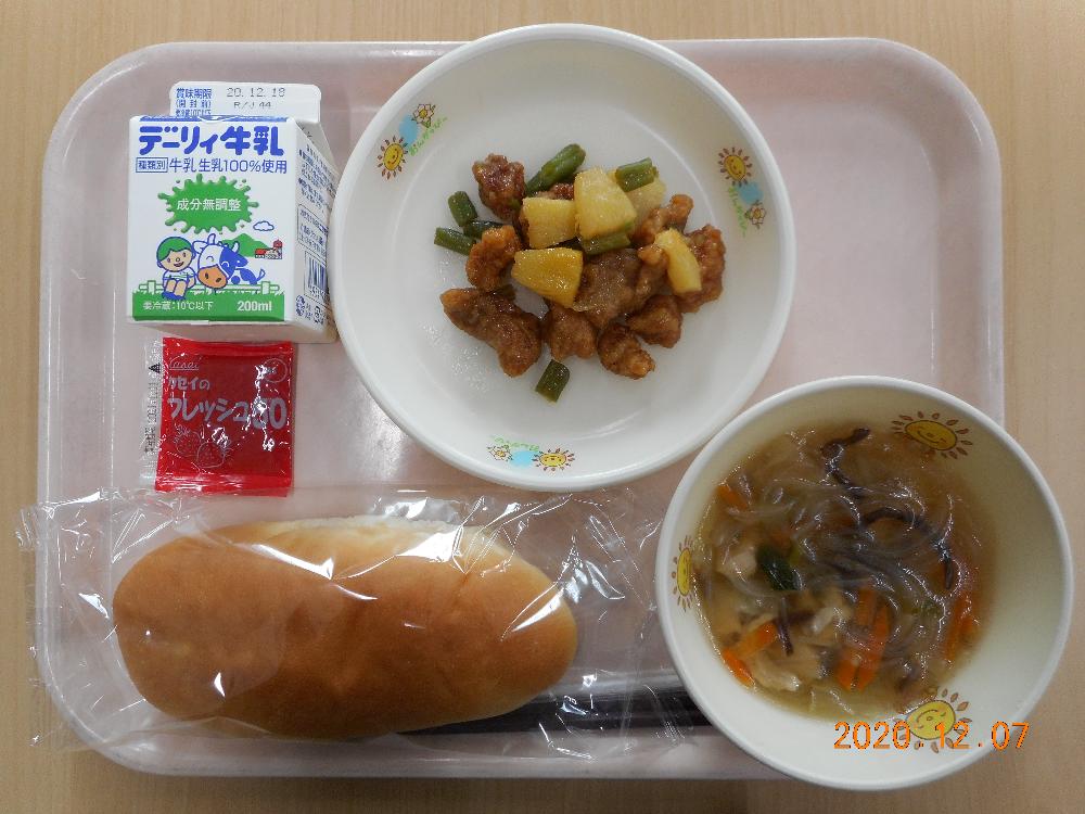 本日の学校給食献立の画像