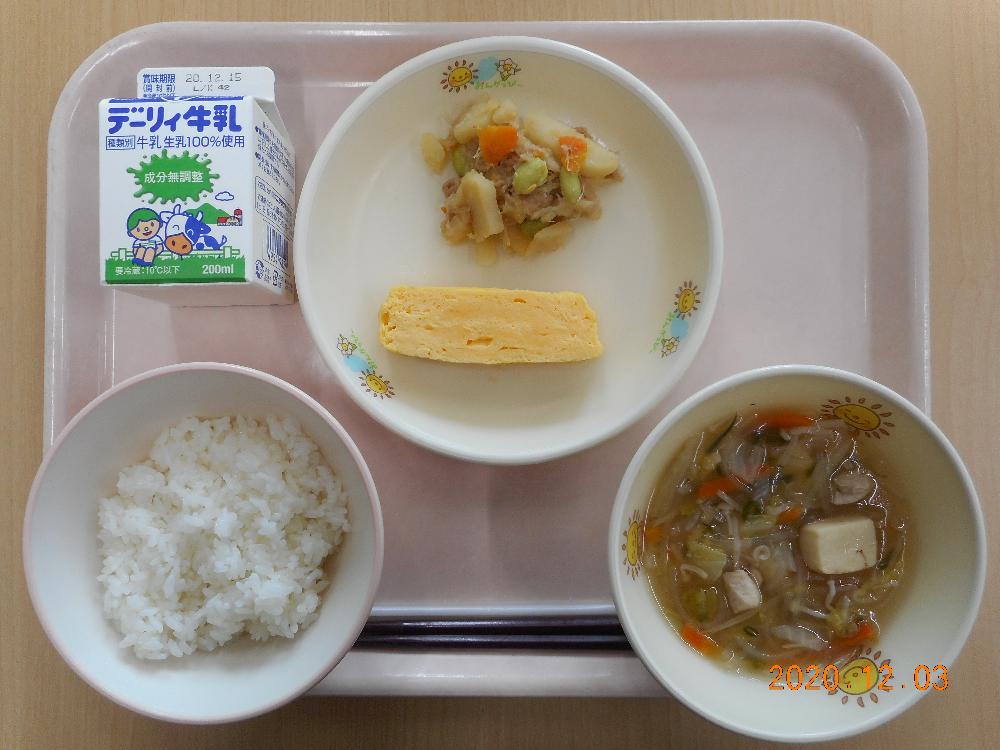 本日の学校給食献立の画像