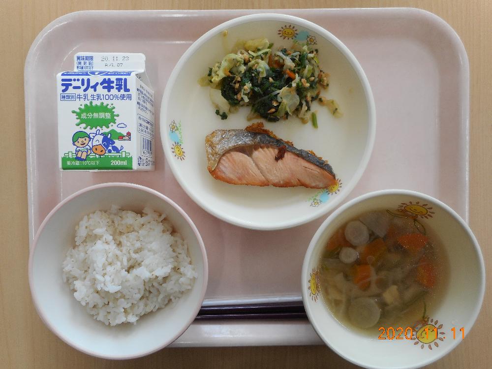 本日の学校給食献立の画像