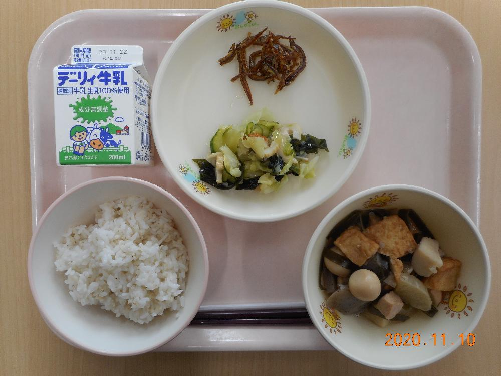 本日の学校給食献立の画像