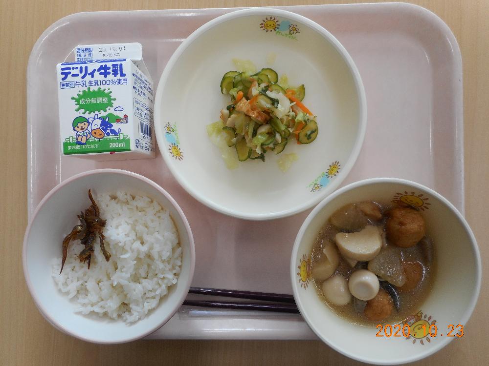 本日の学校給食献立の画像