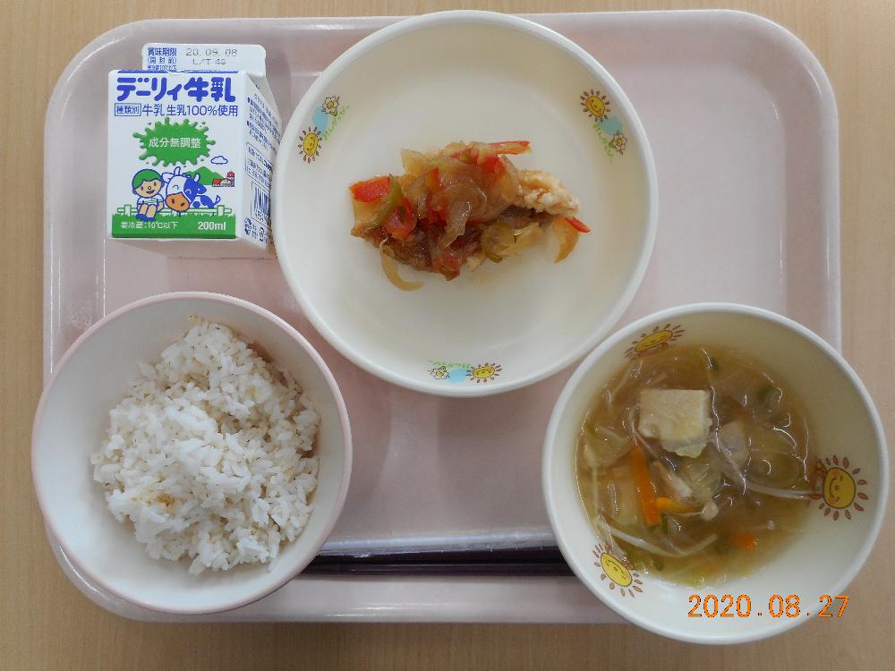 本日の学校給食献立の画像