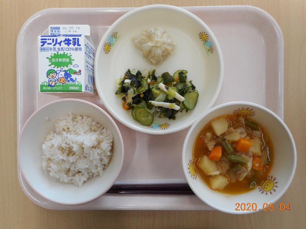 本日の学校給食献立の画像