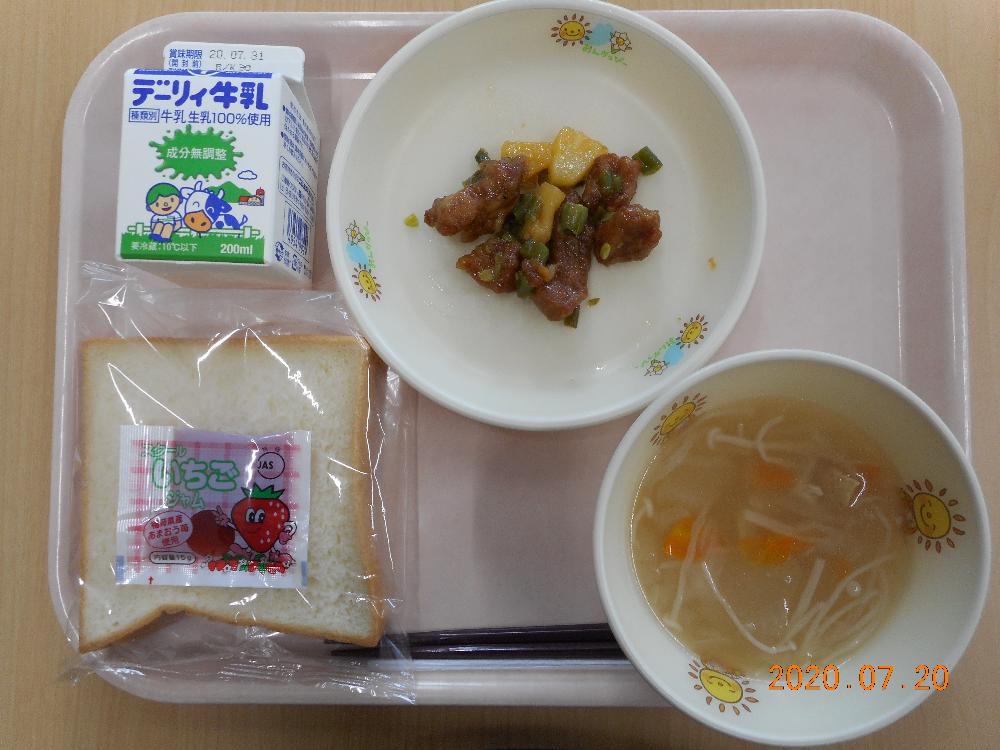 本日の学校給食献立の画像