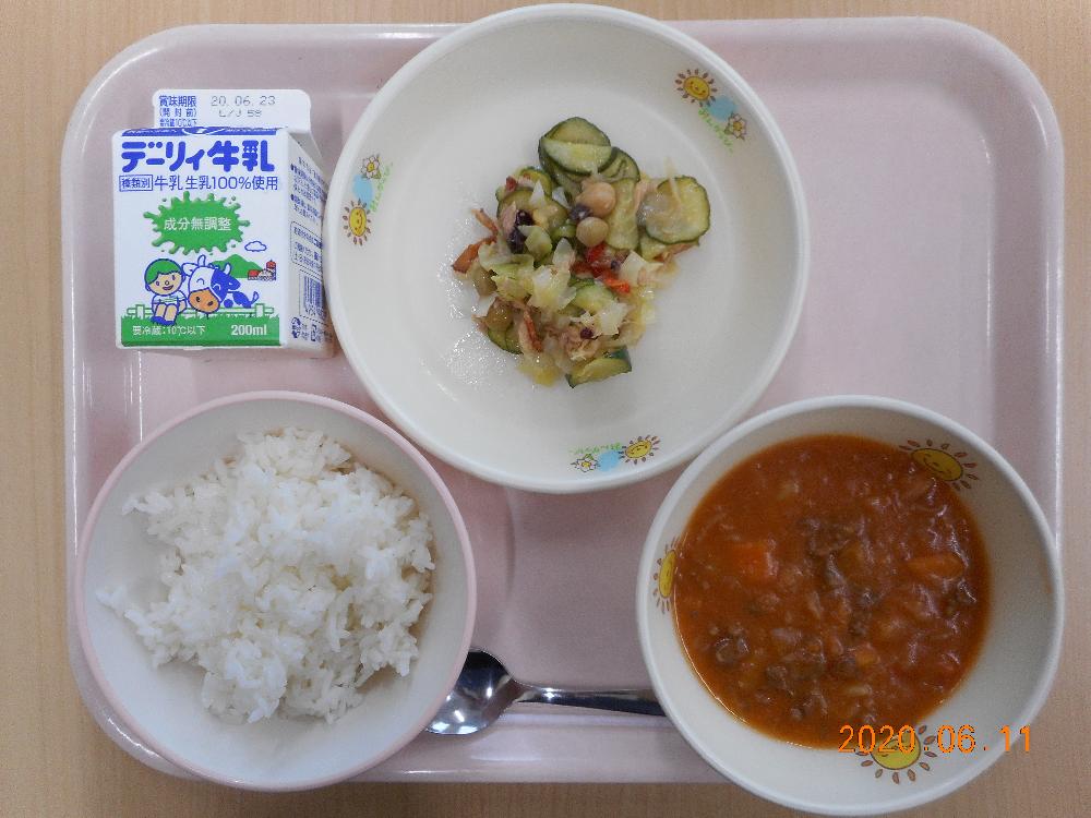 本日の学校給食献立の画像