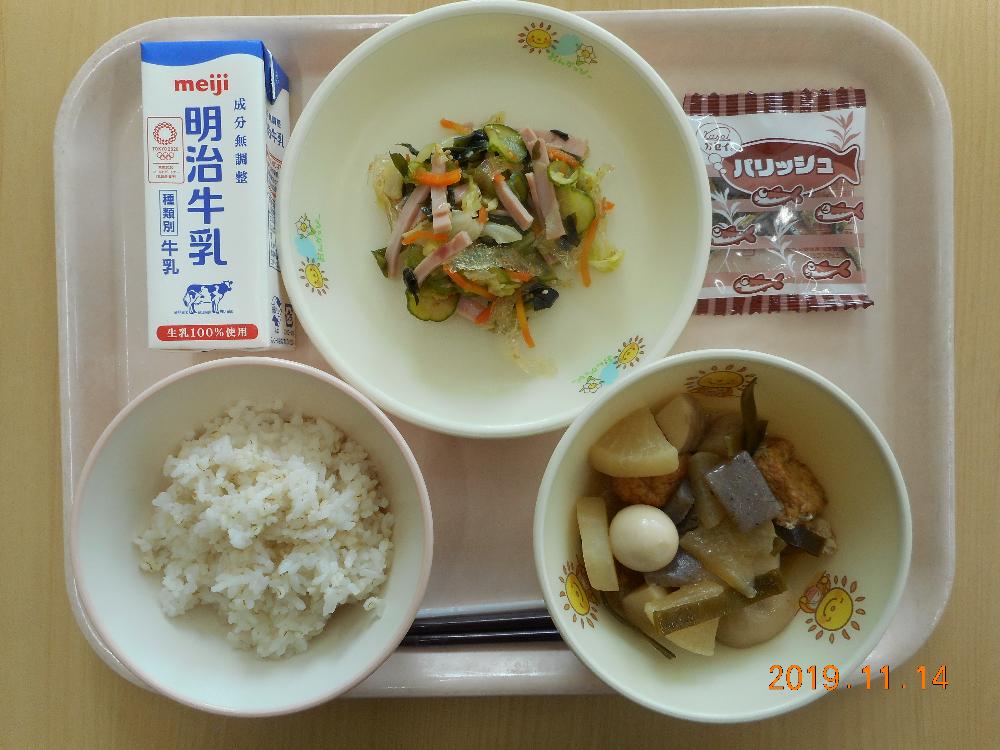 本日の学校給食献立の画像