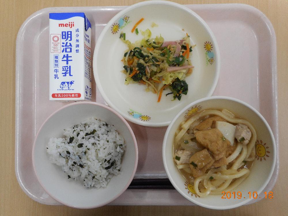 本日の学校給食献立の画像