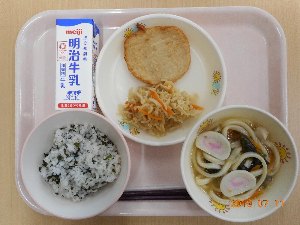 本日の学校給食献立の画像