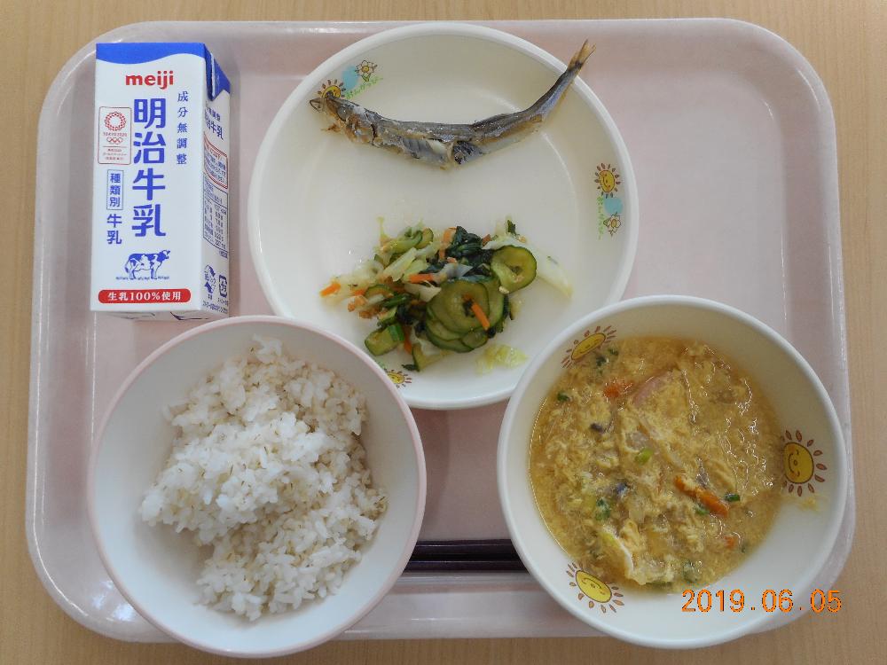 本日の学校給食献立の画像